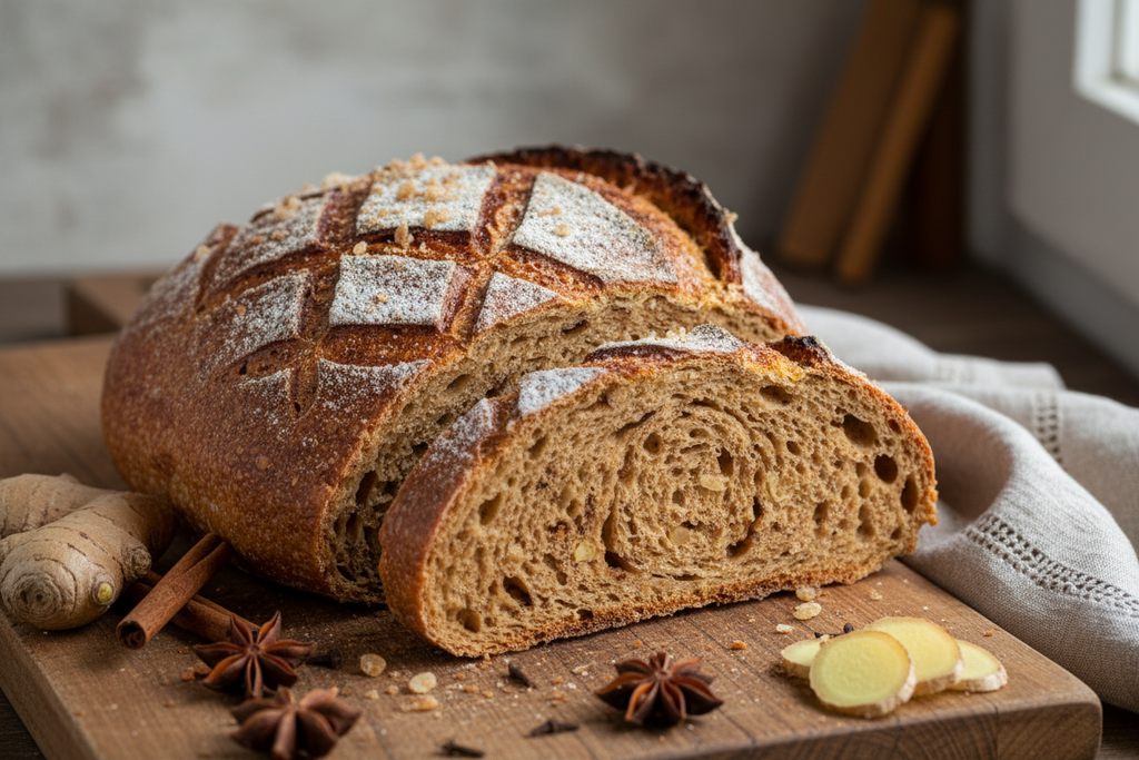 Gingerbread flavor sourdough loaf