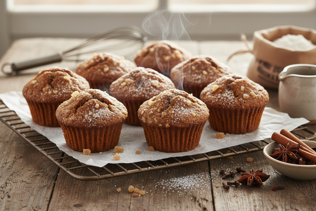 Gingerbread Sourdough Muffins
