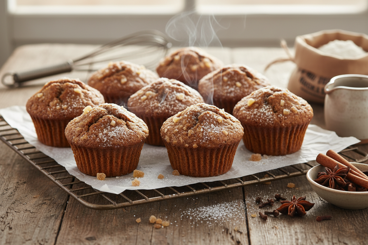 Gingerbread Sourdough Muffins