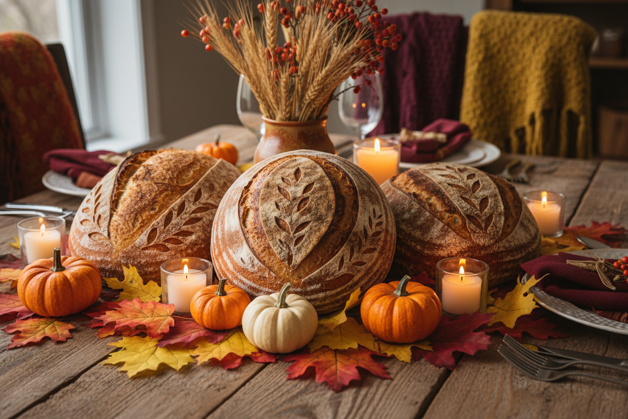 Thanksgiving theme with sourdough breads